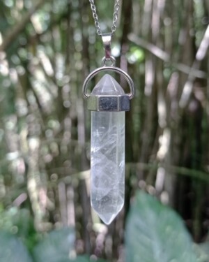 Dije Bipunta en Cuarzo Cristal