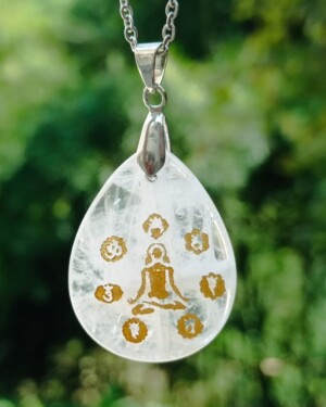 Dije en Cuarzo Cristal Yoga 7 Chakras