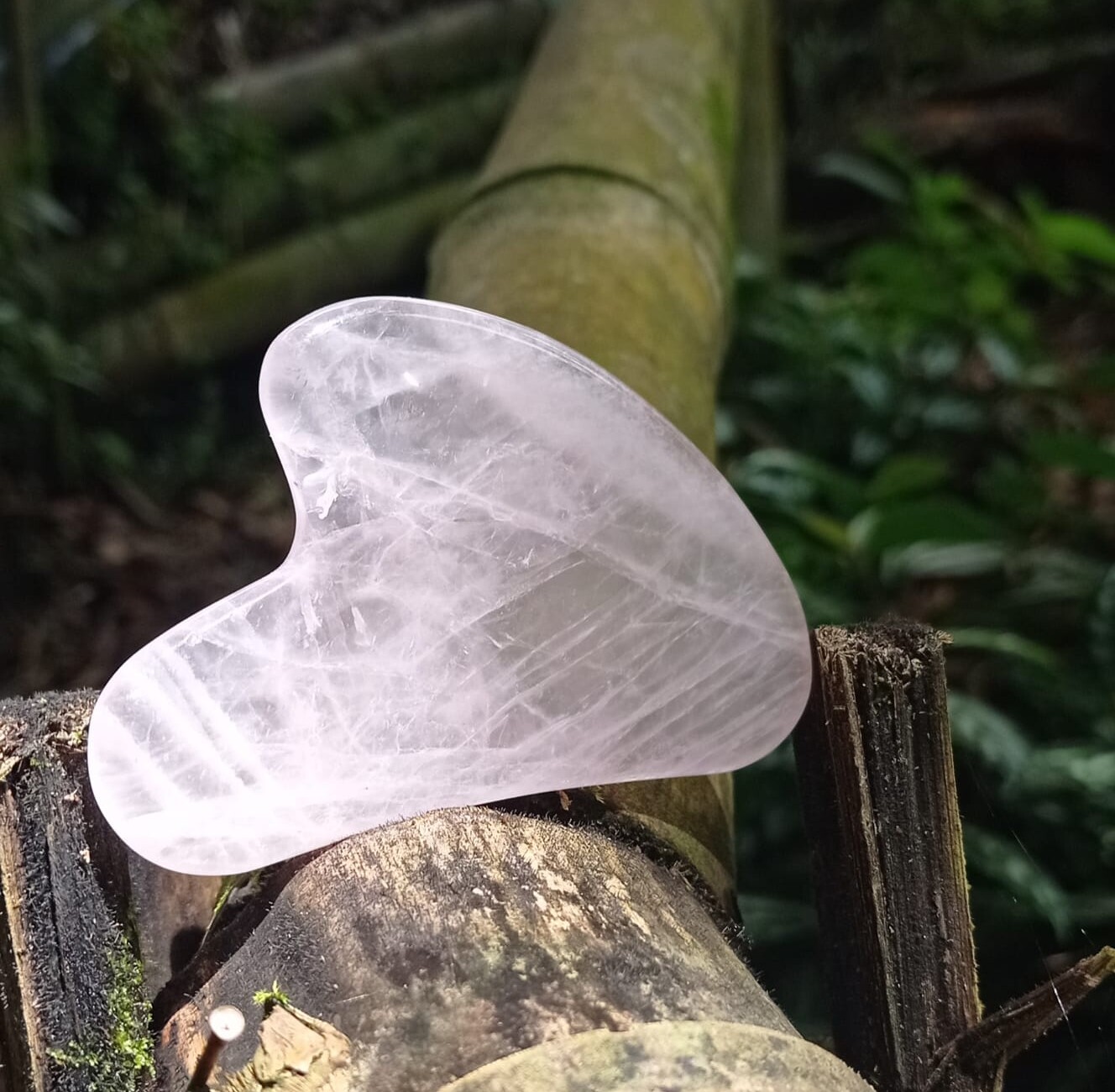 Gua Sha en Cuarzo Rosa